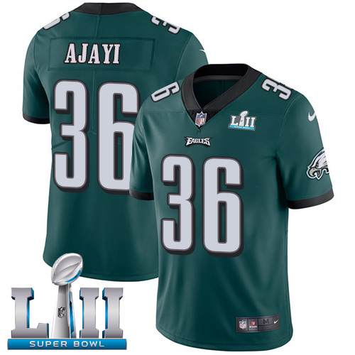 Nike Eagles #36 Jay Ajayi Midnight Green Team Color Super Bowl LII Men's Stitched NFL Vapor Untouchable Limited Jersey